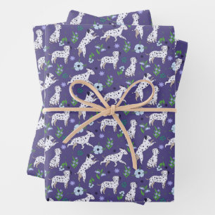 Cute Dalmatian Dogs Pets Pattern Wrapping Paper Sheets
