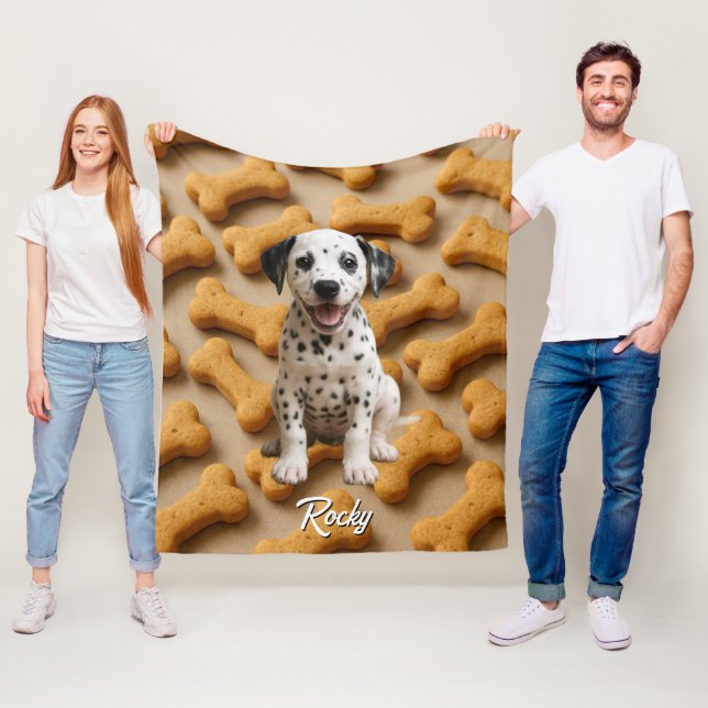 Cute Dalmatian Personalized Blanket (In Situ)