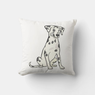 Cute Dalmatian Puppy Black White Dog Lover Throw Pillow