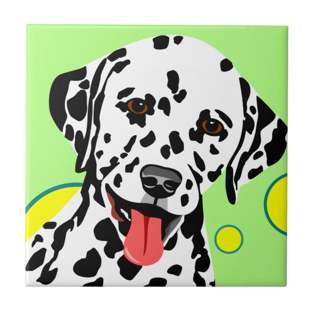 Cute Dalmatian Puppy Ceramic Tile (Front)