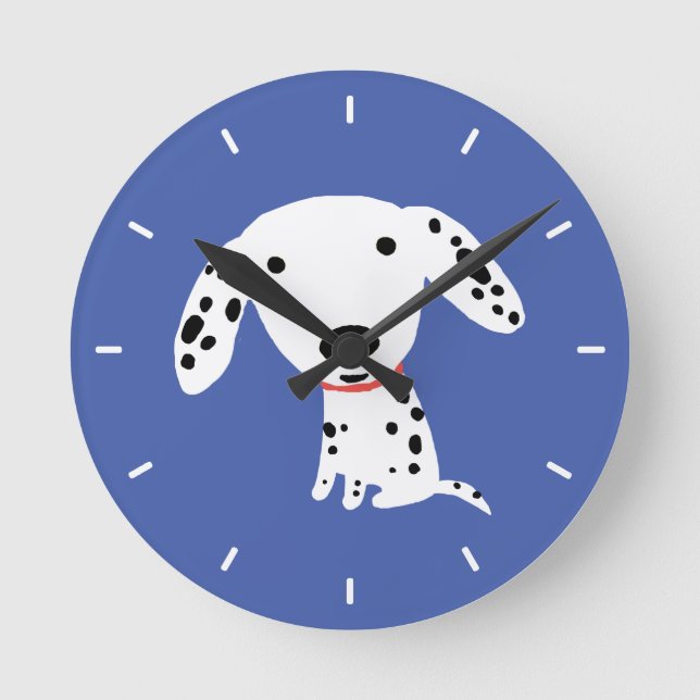 Cute Dalmatian Puppy Dog Adorable Animal Lover's Round Clock (Front)