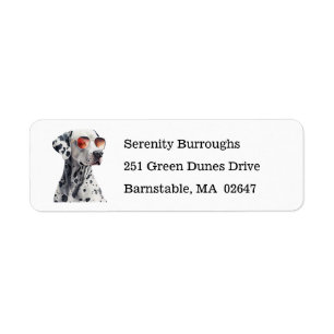 Cute Dalmatian Puppy Dog Cartoon Cute Firedog Label