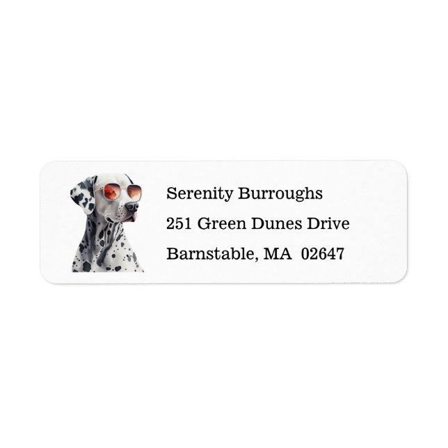 Cute Dalmatian Puppy Dog Cartoon Cute Firedog Label (Front)
