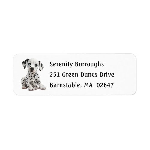 Cute Dalmatian Puppy Dog Lover Cartoon Fire Dog Label