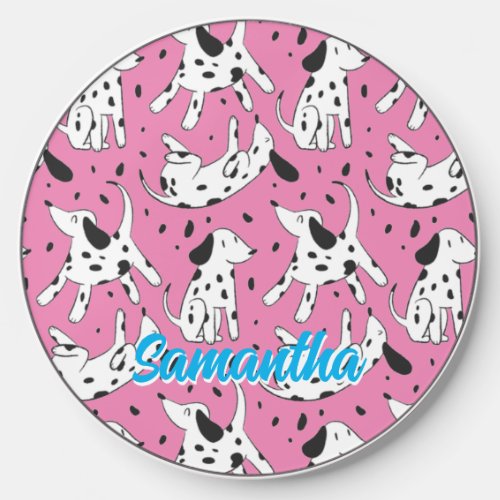 Cute Dalmatian Puppy Pattern Black White Dog Lover Wireless Charger