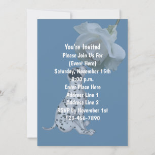 Cute Dalmatian Puppy Rose Animal Party Invitation