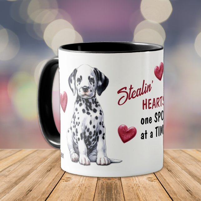 Cute Dalmatian Puppy Stealing Hearts Mug (Creator Uploaded)