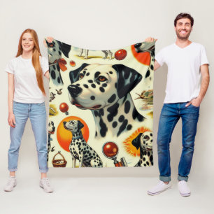 Cute Dalmatian Seamless Fleece Blanket