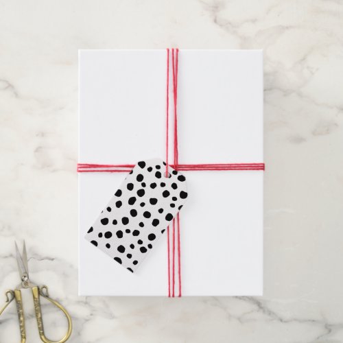 Cute Dalmatian Spot Black and White Animal Print Gift Tags