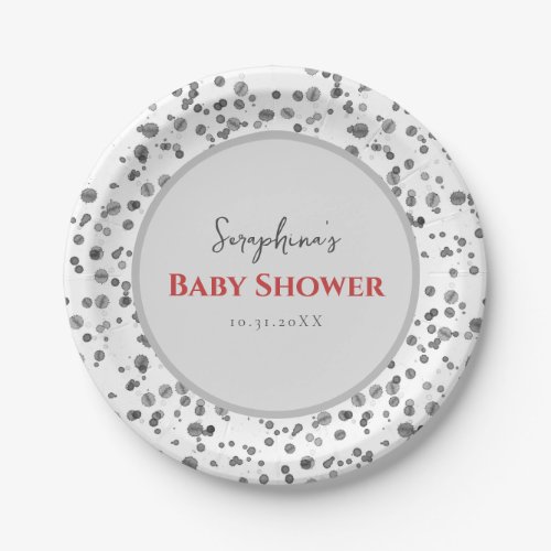 Cute Dalmatian Spots Baby Shower Paper Plates