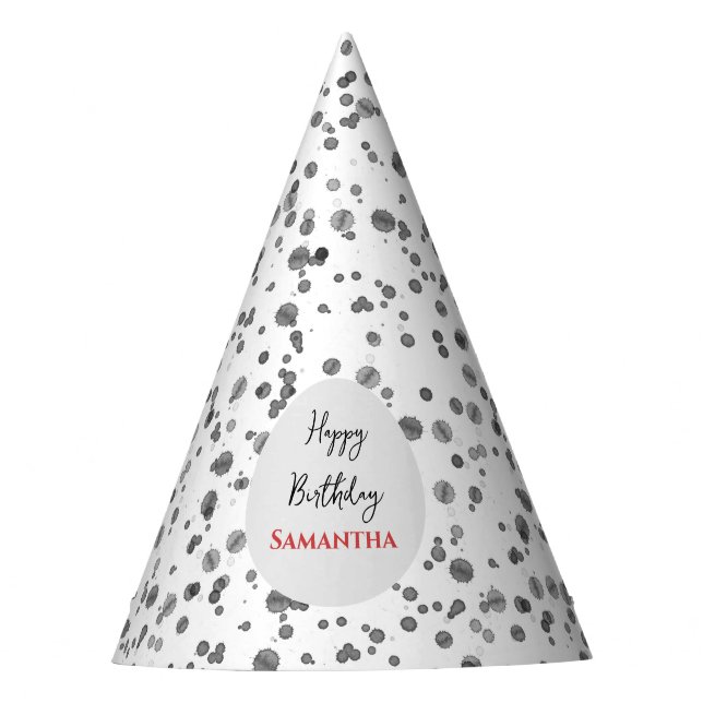 Cute Dalmatian Spots Birthday Party Hat (Front)