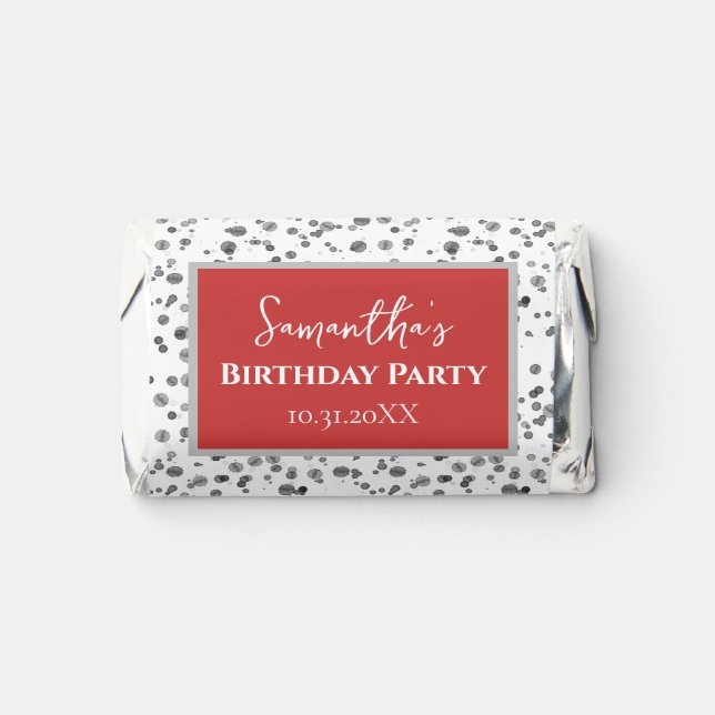 Cute Dalmatian Spots Kids Birthday Party Hershey's Miniatures (Front)