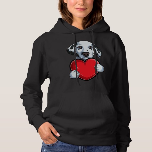 Cute Dalmatian Valentine s Day Dog  Dalmatian Hoodie (Front)