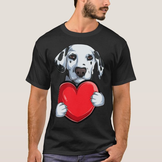 Cute Dalmatian Valentine s Day Dog  Dalmatian T-Shirt (Front)