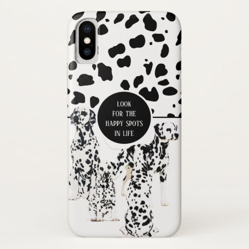 Cute Dalmatians Black  White Happy Spots iPhone X Case