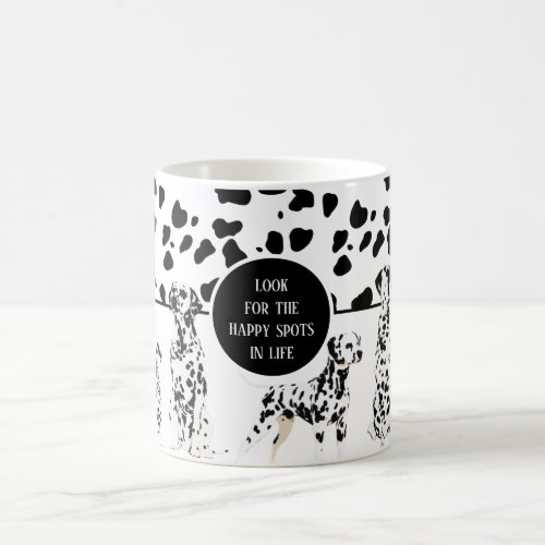 Cute Dalmatians Black  White Happy Spots Coffee Mug