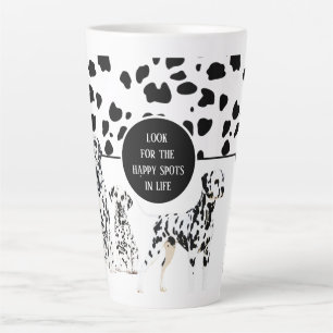 Cute Dalmatians Black & White Happy Spots Latte Mug