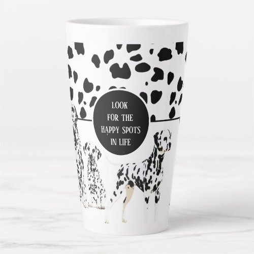 Cute Dalmatians Black  White Happy Spots Latte Mug