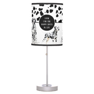 Cute Dalmatians Black & White Happy Spots Table Lamp