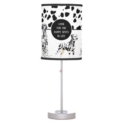 Cute Dalmatians Black  White Happy Spots Table Lamp