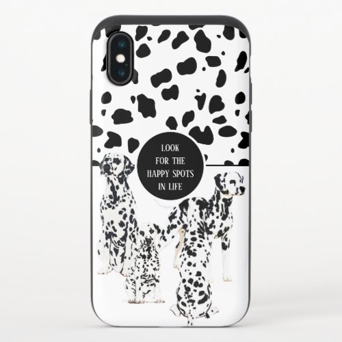 Cute Dalmatians Black  White Happy Spots iPhone X Slider Case