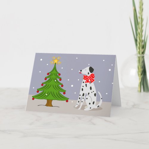 Cute Dalmation Dog Christmas Holiday Card