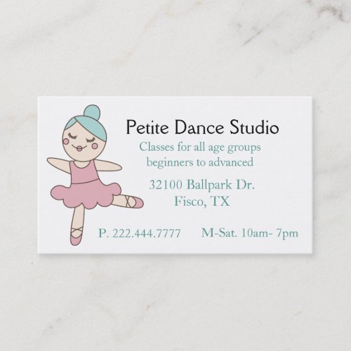 Cute Dance Studio Custom Calling Card