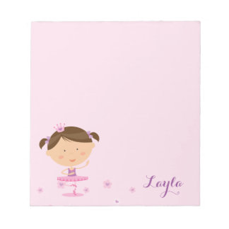 Cute Dancer Ballerina Girl Notepad