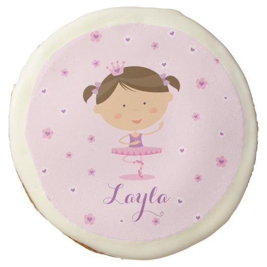 Cute Dancer Ballerina Girl Photo Sugar Cookies (Front)