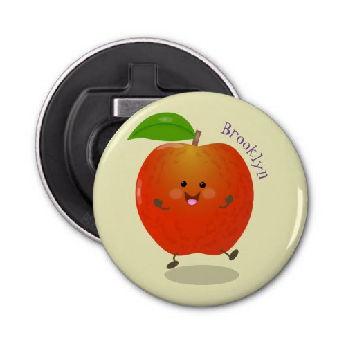 Cute dancing apple cartoon illustration bottle opener