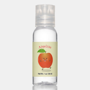 Cute dancing apple cartoon illustration hand sanitizer