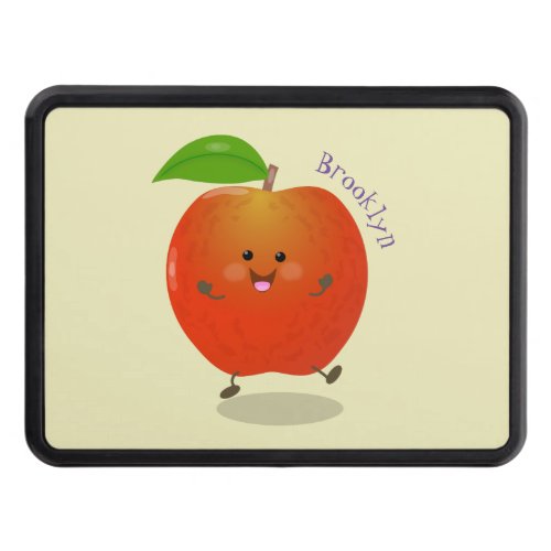 Cute dancing apple cartoon illustration hitch cover