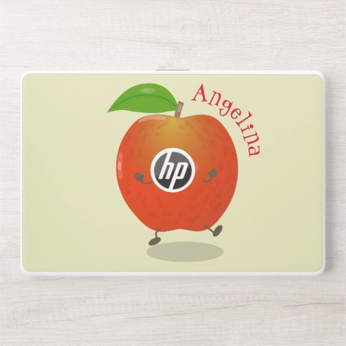 Cute dancing apple cartoon illustration HP laptop skin