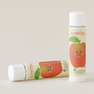 Cute dancing apple cartoon illustration lip balm