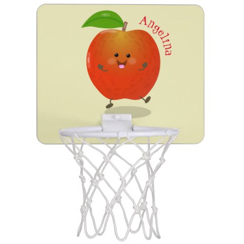 Cute dancing apple cartoon illustration mini basketball hoop