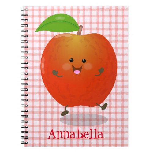 Cute dancing apple cartoon illustration notebook
