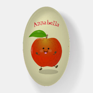Cute dancing apple cartoon illustration paperweight