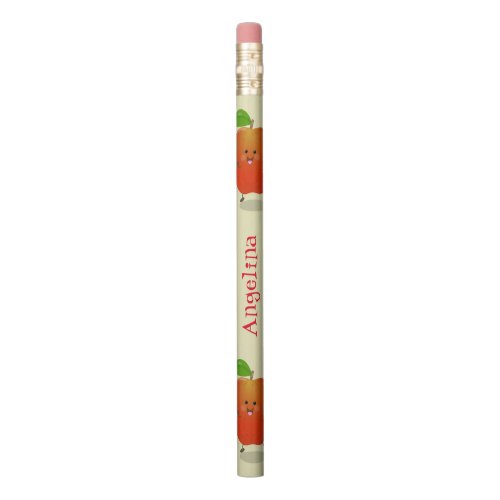 Cute dancing apple cartoon illustration pencil