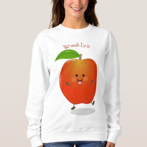 Cute dancing apple cartoon illustration  sweatshirt
