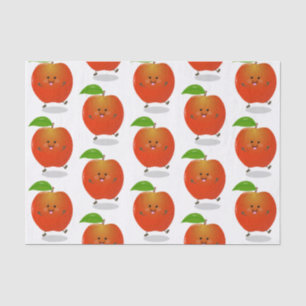 Cute dancing apple cartoon illustration tissue paper