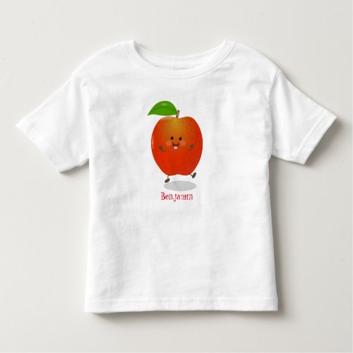 Cute dancing apple cartoon illustration toddler t_shirt