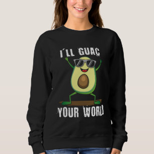 Cute dancing avocado  guac your world  vegan sweatshirt