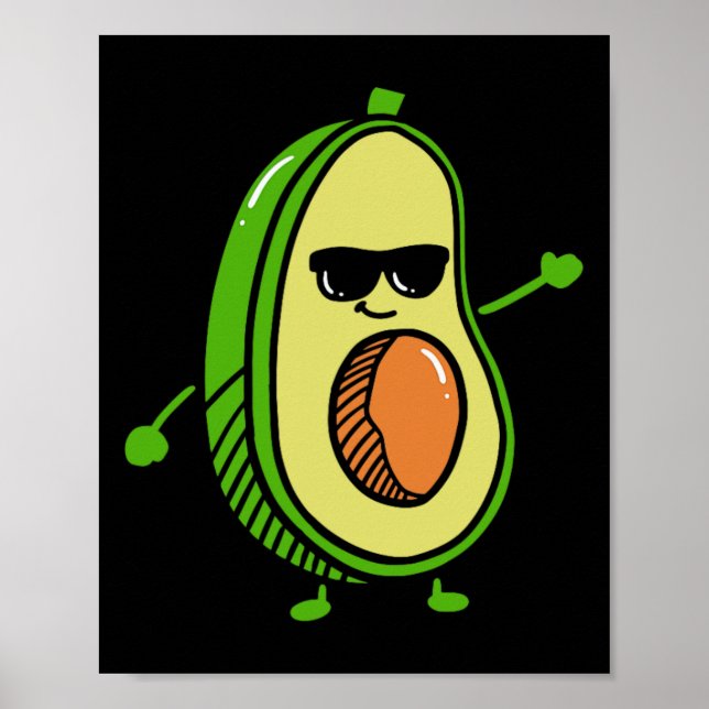 Cute Dancing Avocado - Guacamole Avocado Graphics  Poster (Front)