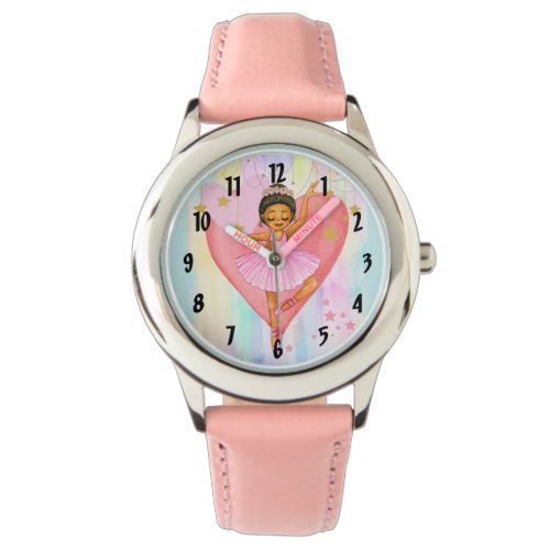 Cute Dancing Ballerina Girl with Hearts and Stars  Watch