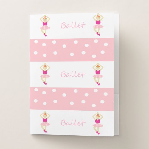 Cute dancing ballerinas pocket folder