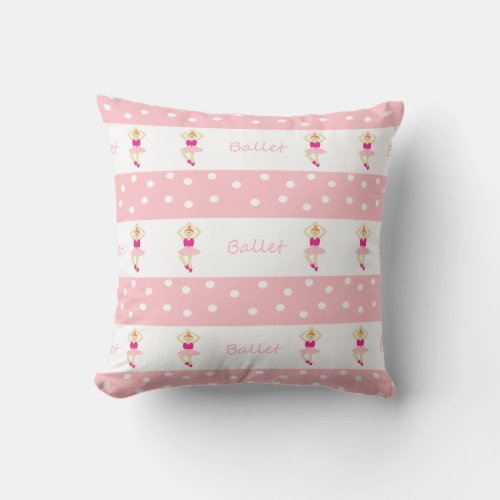 Cute dancing ballerinas throw pillow