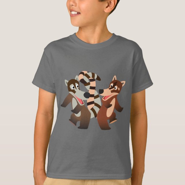 Cute Dancing Cartoon Coatimundis Children T-Shirt (Front)