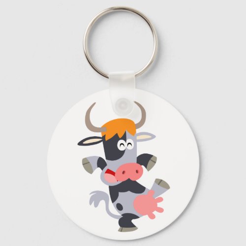 Cute Dancing Cartoon Cow  Keychain