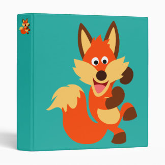 Cute Dancing Cartoon Fox 3 Ring Binder