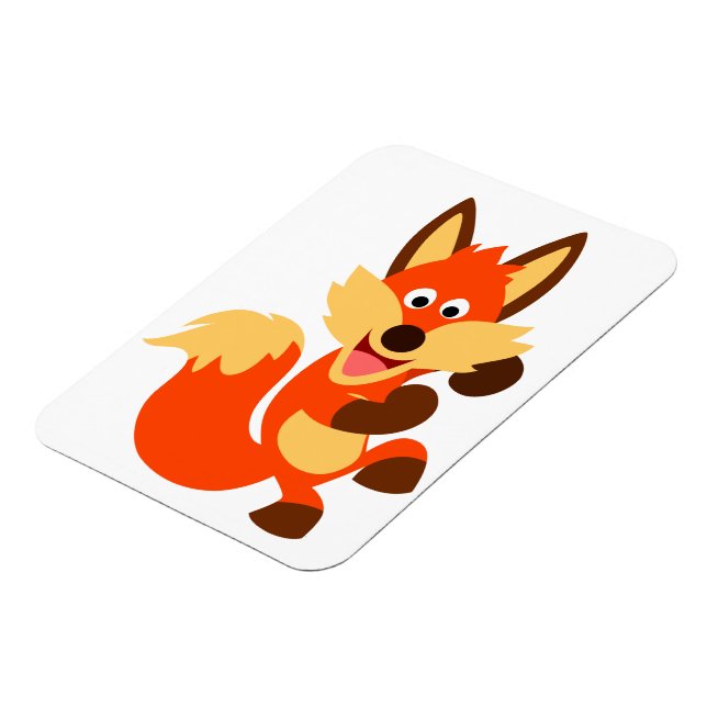 Cute Dancing Cartoon Fox Flexible Magnet (Left Side)